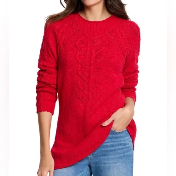 NWT NIC+ZOE Femme Cable Sweater - Picture 1 of 9